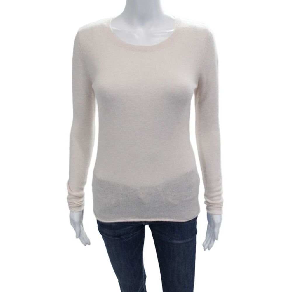 2 Friends Womens Long Sleeve Scoop Neck Cashmere Sweater Pink Size 3